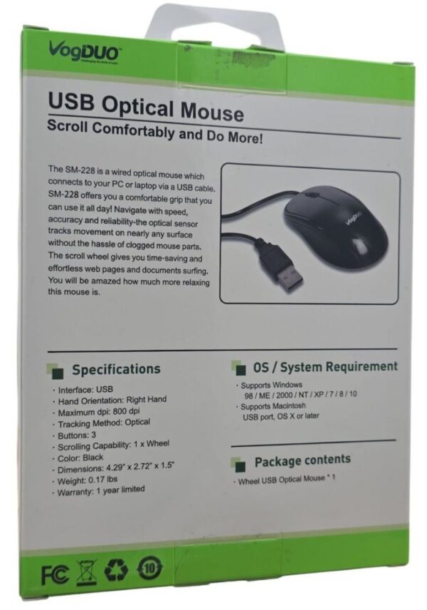 VogDUO USB Optical Wired Mouse - Image 3