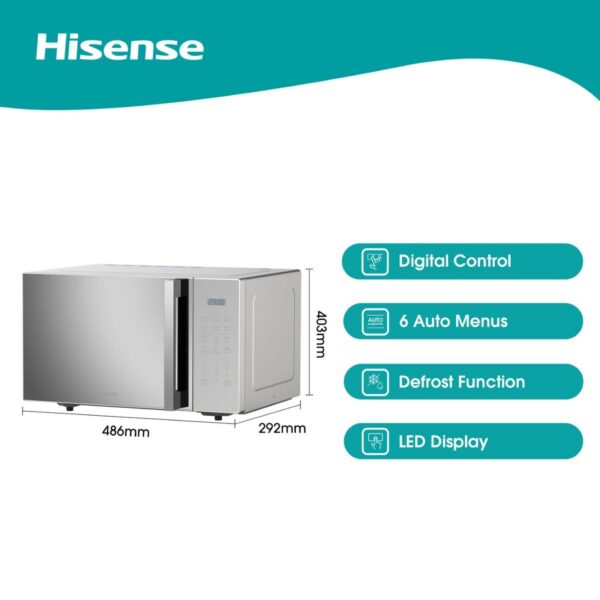 Hisense 26L Electronic Microwave Oven - Mirror - Image 5