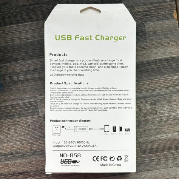 4 Port USB Charger For Mobile & Tablets - Image 5