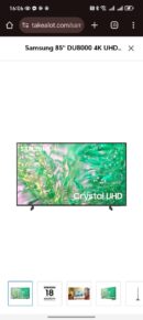 Samsung 85" DU8000 4K UHD Smart TV with 4K Upscaling