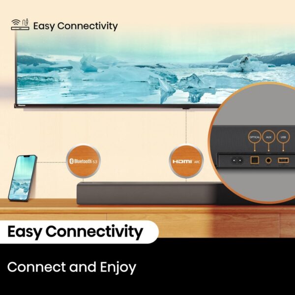 Hisense 480W 3.1 Channel Bluetooth Sound Bar with Wireless Subwoofer - Image 4